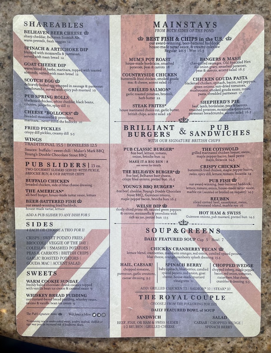 Menu The Pub - Rookwood-3