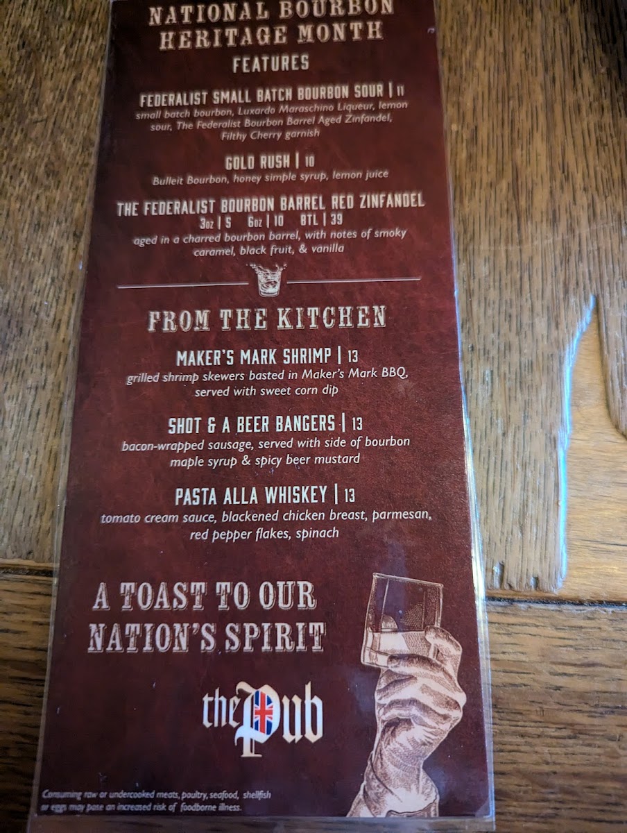 Menu The Pub - Rookwood-6